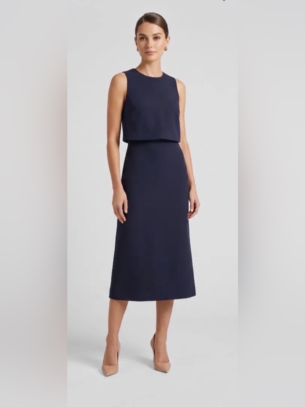 Spanx Women's Ponte Fitted Midi Dress